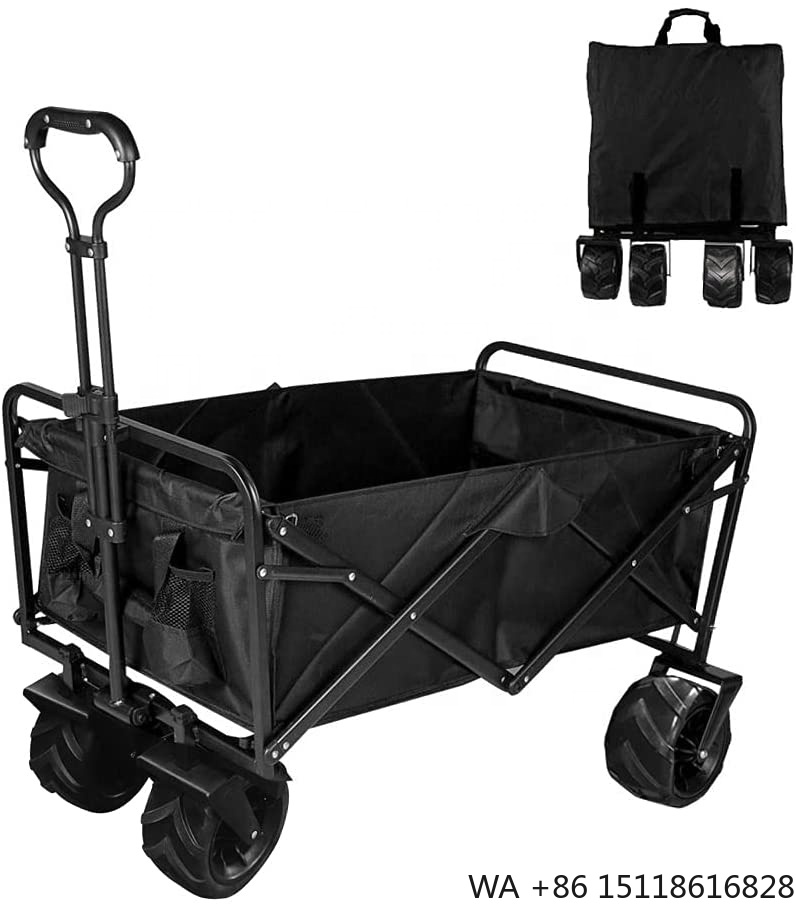 Outdoor Furniture Heavy - 新型大容量大型ホイールブレーキ付きポータブルローリングヘビーデューティー折りたたみ式カートユーティリティ折りたたみキャンプワゴン