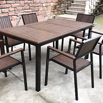 Outdoor Furniture For Sale - ホット販売モダンなデザインの防水屋外家具プラスチック木製パティオガーデン屋外テーブル
