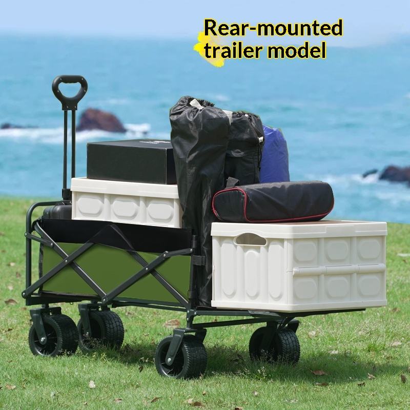 Outdoor Furniture Set Sale - 工場直売 四輪プラットフォーム キャンプ用ユーティリティワゴン 175kg 折りたたみ式 OEM