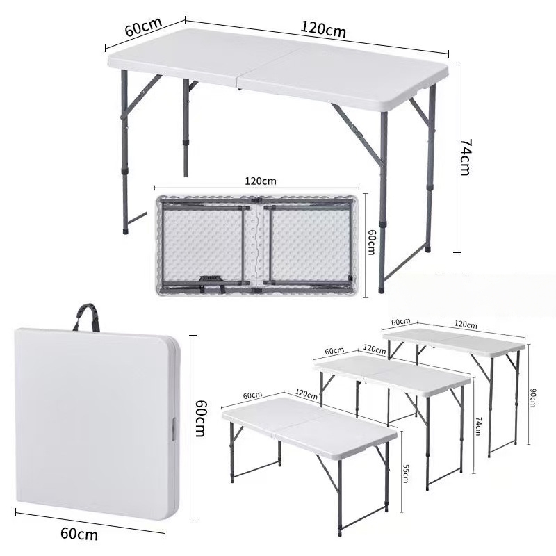 Outdoor Furniture For Sale - 軽量プラスチック折りたたみテーブル、ポータブル屋外ダイニング/ホテルテーブル、小型ストレート脚、卸売
