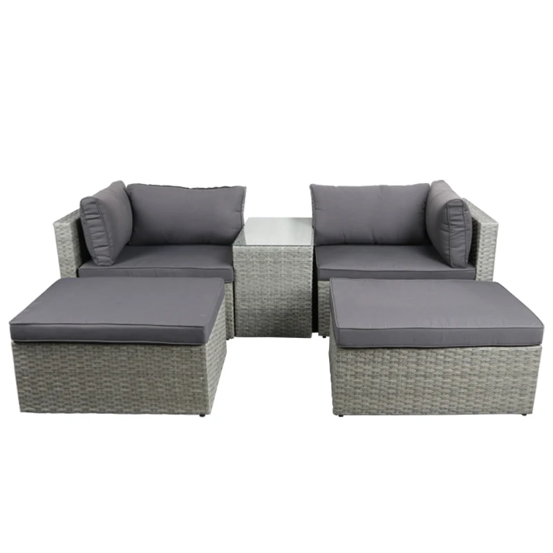 Outdoor Furniture Set Sale - ホットセール パティオガーデン家具 4人掛けまたは5人掛け ラタン製屋外ソファセット ブラック 防水