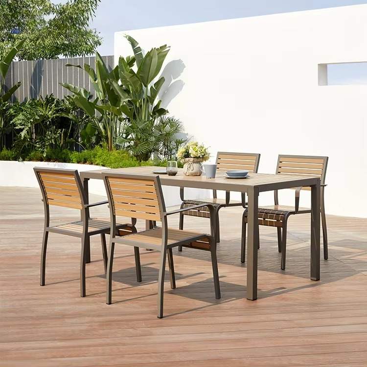 Outdoor Furniture Prices - 工場直販価格 ガーデン屋外家具 レストラン アルミ製パティオ 4～6人用 ミニマリスト屋外ダイニングセット