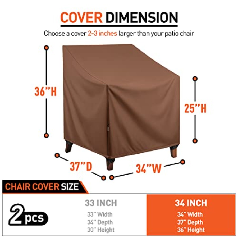 防水パティオチェアカバー、頑丈な屋外ラウンジチェアカバー、芝 - Outdoor Furniture Heavy のレビューと価格