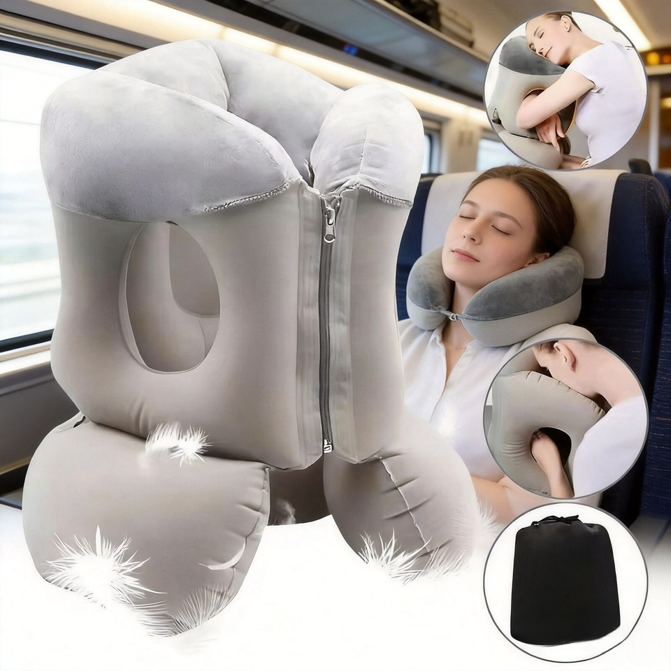 アップグレードされたインフレータブルエアクッション旅行枕ヘッ - Outdoor Furniture Pillows のレビューと価格