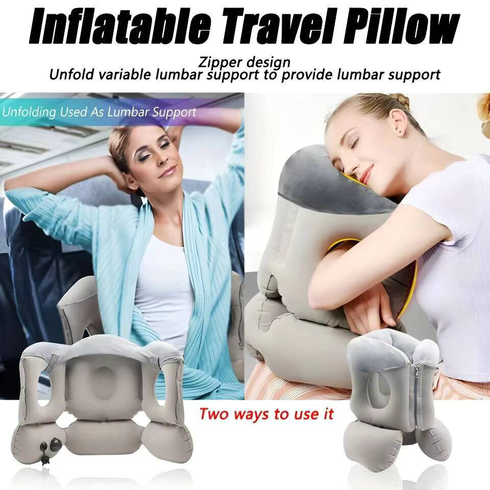 アップグレードされたインフレータブルエアクッション旅行枕ヘッ - Outdoor Furniture Pillows のレビューと価格