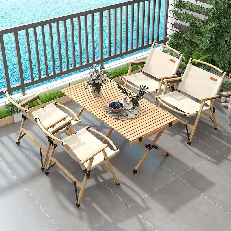 お手頃価格のパティオ中庭家具セット 木製折りたたみ式キャンプ - Outdoor Furniture Prices のレビューと価格