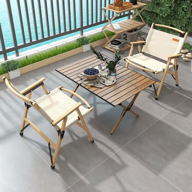 お手頃価格のパティオ中庭家具セット 木製折りたたみ式キャンプ - Outdoor Furniture Prices のレビューと価格
