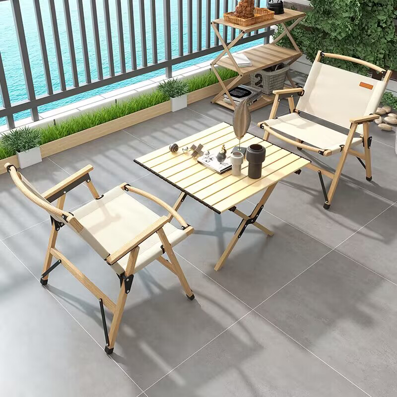 お手頃価格のパティオ中庭家具セット 木製折りたたみ式キャンプ - Outdoor Furniture Prices のレビューと価格
