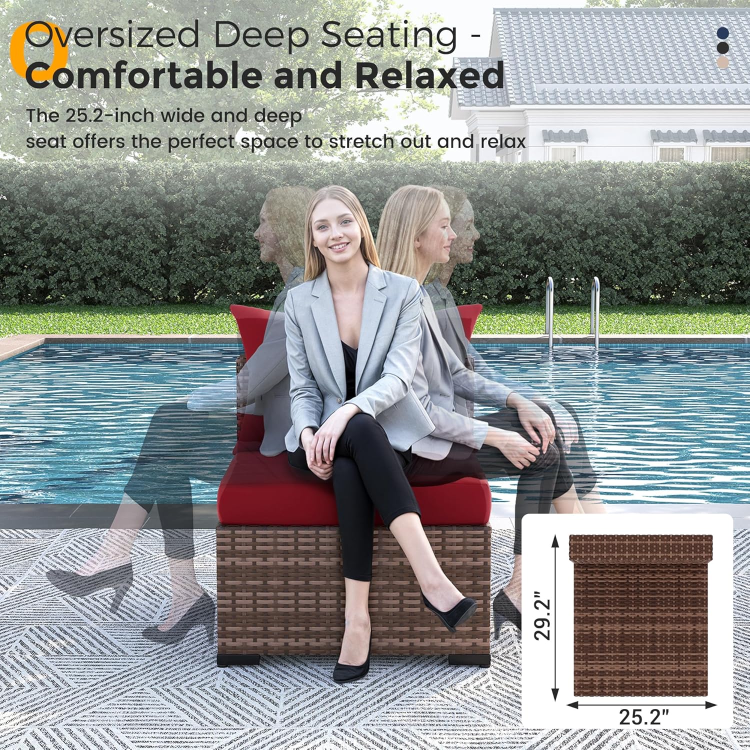 8ピース全天候型ウィッカーセクショナルソファ＆ファイヤーピッ - Outdoor Furniture With Fire Pit のレビューと価格