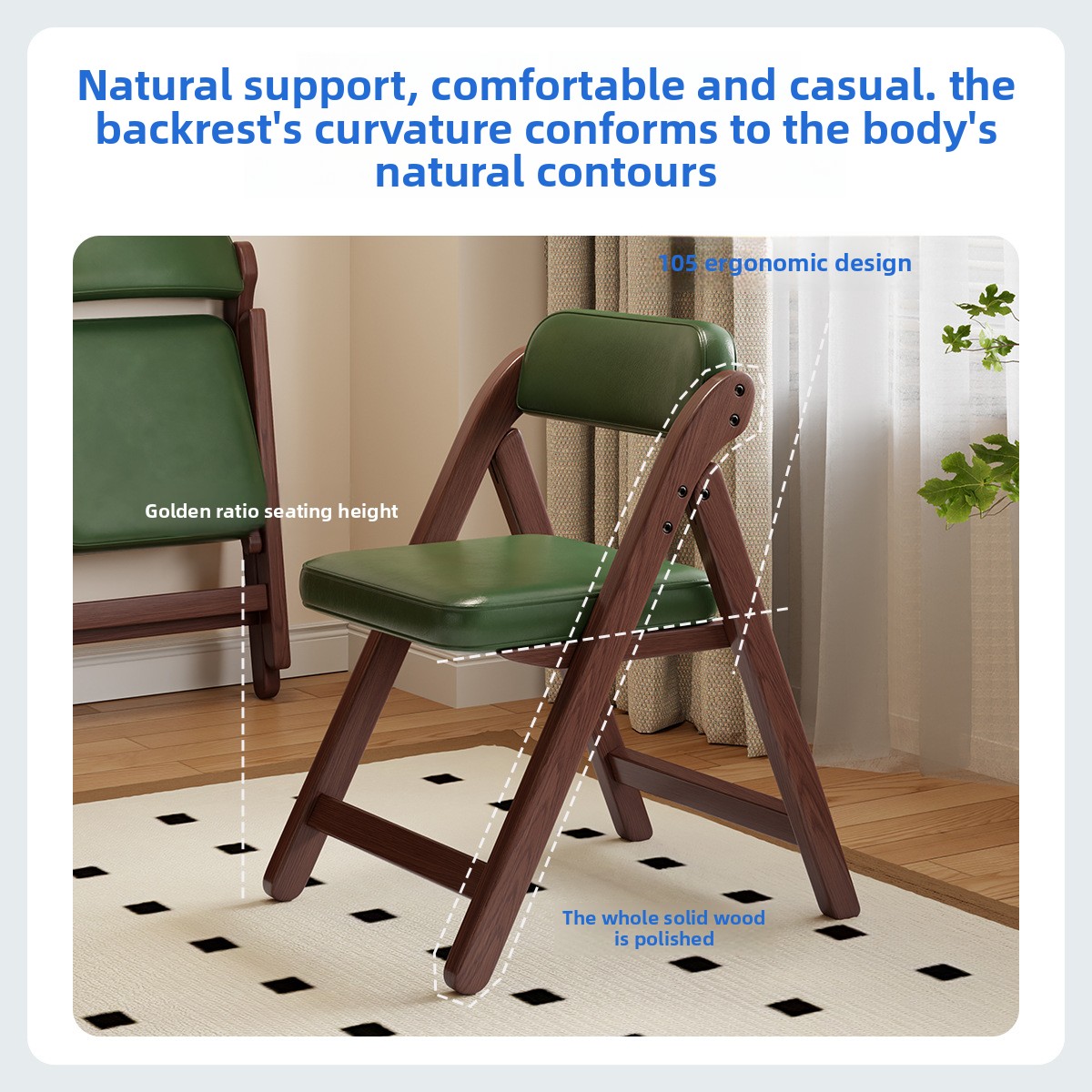 ヴィンテージスタイルの無垢材折りたたみ椅子、レストラン用ダイ - Outdoor Furniture For Sale のレビューと価格