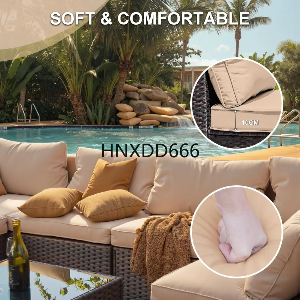 7点セットのパティオ家具セット、ファイヤーピットテーブル付き - Outdoor Furniture With Fire Pit のレビューと価格