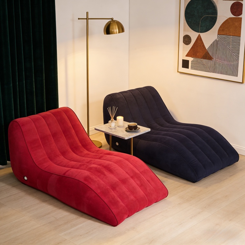 レジャー用インフレータブルソファ、厚手のプラッシュ素材のレイ - Outdoor Furniture Types のレビューと価格