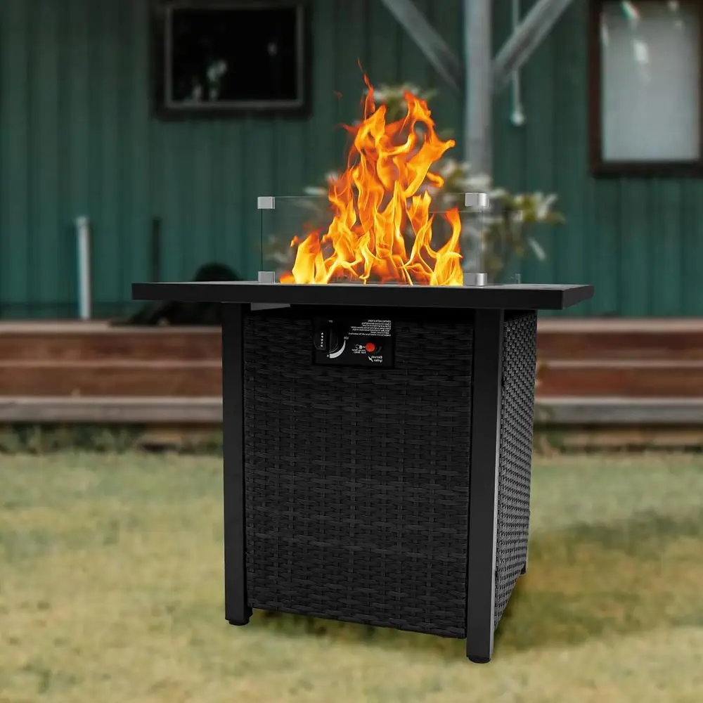 籐製屋外パティオ家具セット、豪華なクッション付き籐製セクショ - Outdoor Furniture With Fire Pit のレビューと価格