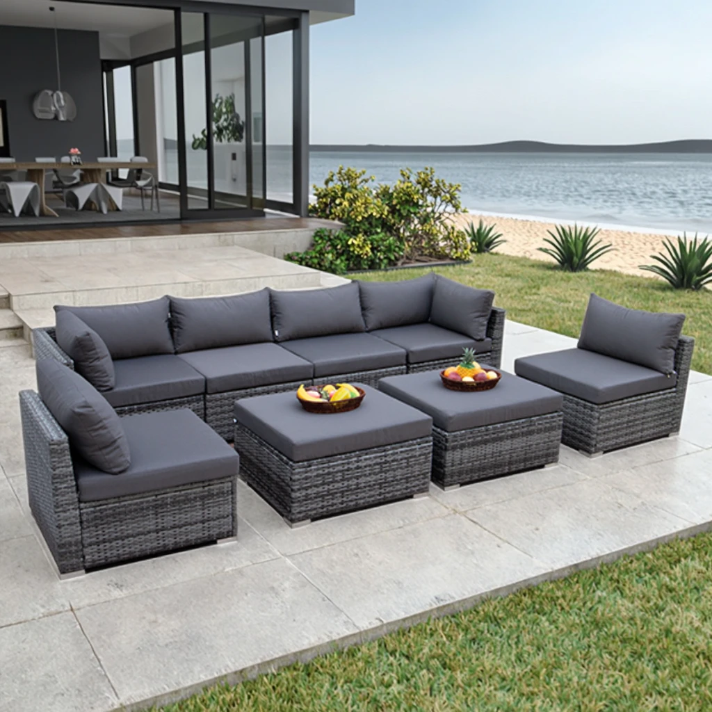 現代的な屋外家具ソファパティオ家具セットPEラタンガーデンセ - Outdoor Furniture With Fire Pit のレビューと価格