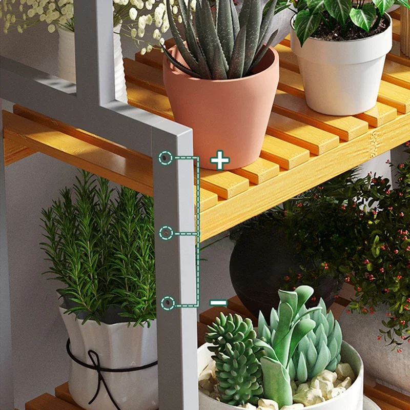 モダンな無垢材の植物棚床タイプバルコニー植木鉢多層植物棚屋外 - Outdoor Furniture Types のレビューと価格