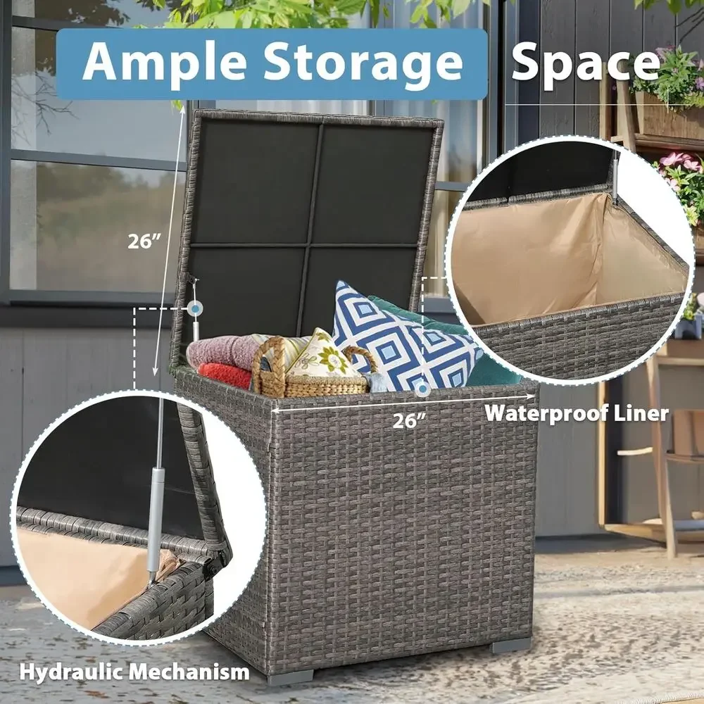 8点セットのパティオ家具、45インチのファイヤーピットテーブ - Outdoor Furniture With Fire Pit のレビューと価格