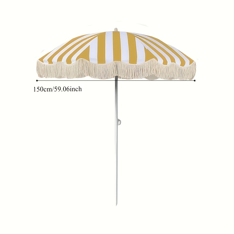 装飾タッセル付きビーチパラソル（1個入り）、ピンク・白・黄・ - Outdoor Furniture Yellow のレビューと価格