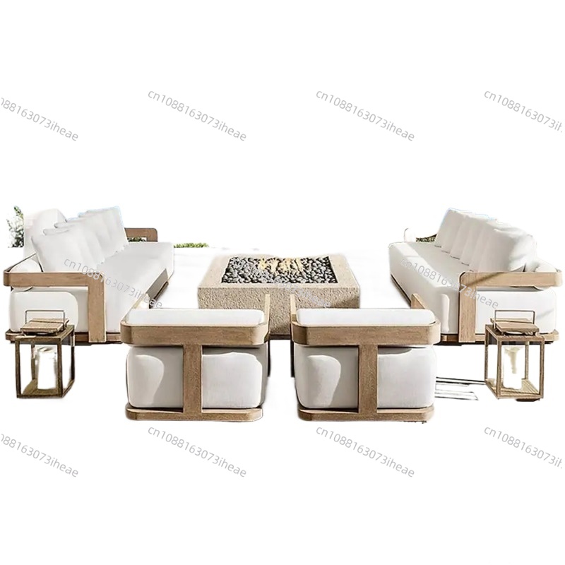 モダンな屋外家具セット 防水ファイヤーピット チーク材木製ベ - Outdoor Furniture With Fire Pit のレビューと価格