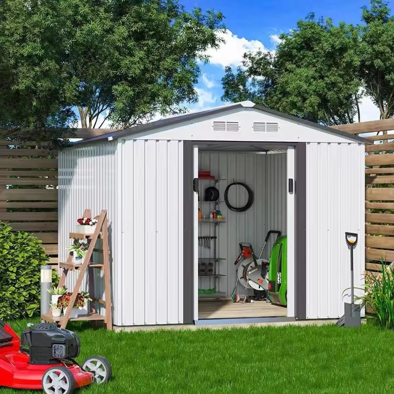 屋外用金属製ガーデンシェッド 防水スチールフレーム 簡単組立 - Outdoor Furniture Types のレビューと価格