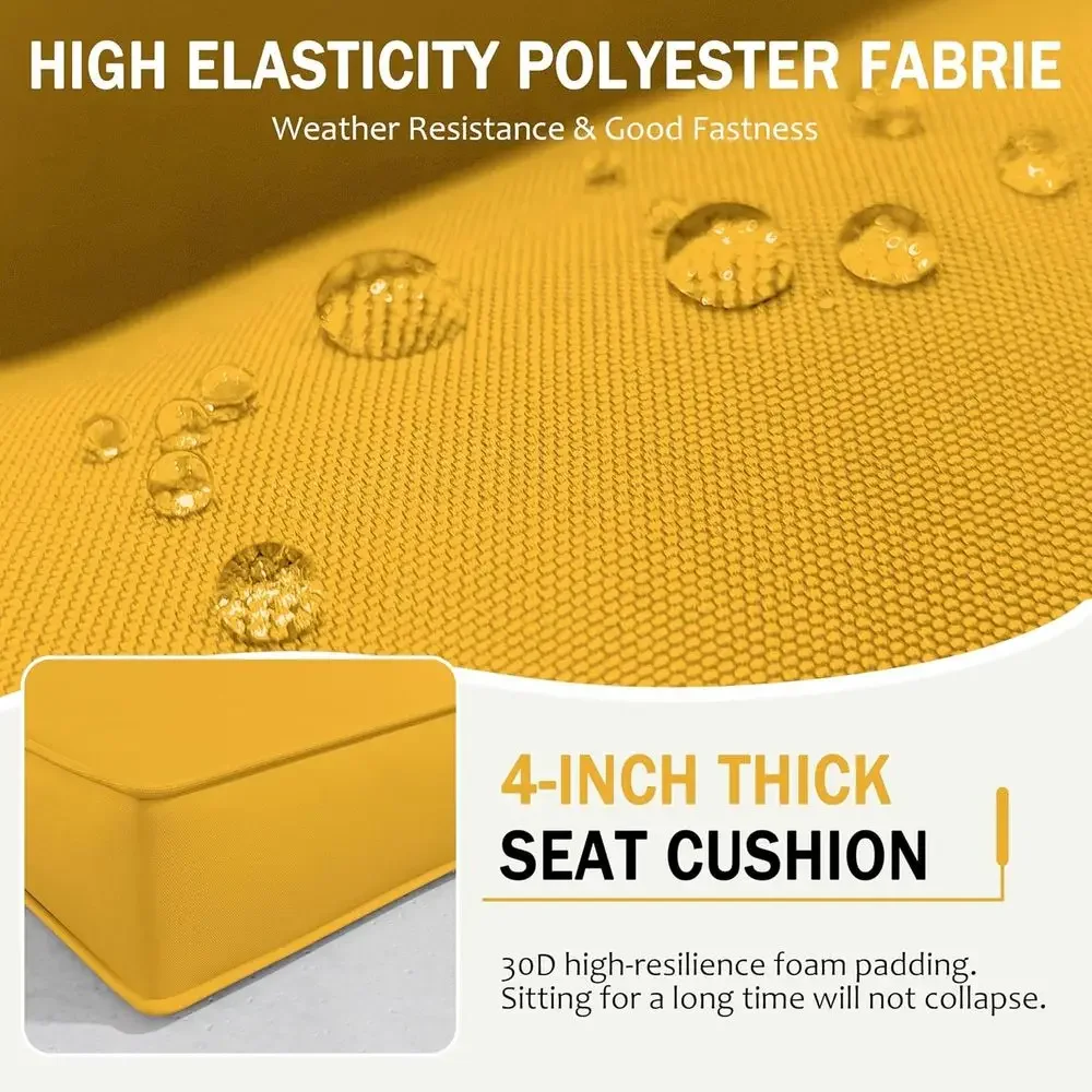 5ピースの屋外パティオ家具用クッション、4人掛けディープセク - Outdoor Furniture Yellow のレビューと価格