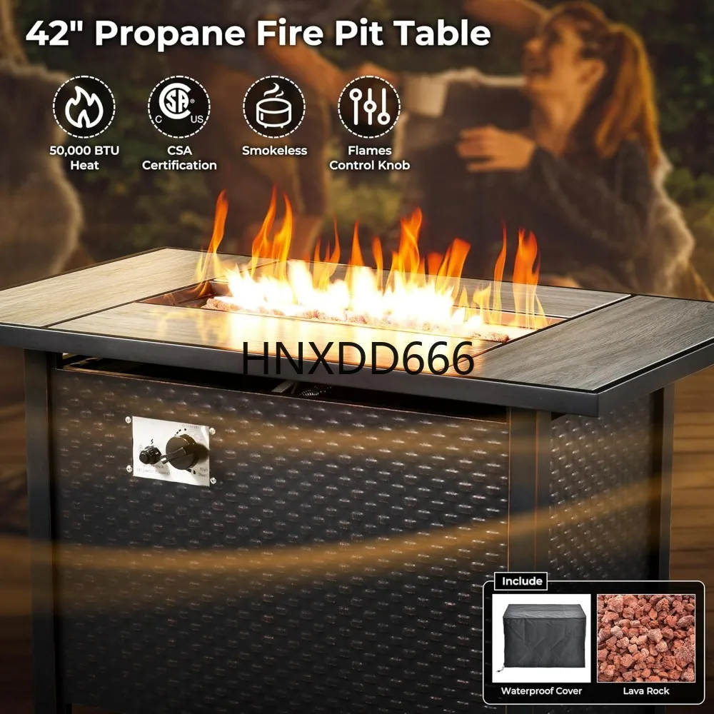 屋外用8点パティオ家具セット（ファイヤーピットテーブル、会話 - Outdoor Furniture With Fire Pit のレビューと価格