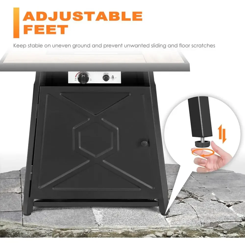 5点セットの屋外パティオ家具セット、ファイヤーピットテーブル - Outdoor Furniture With Fire Pit のレビューと価格